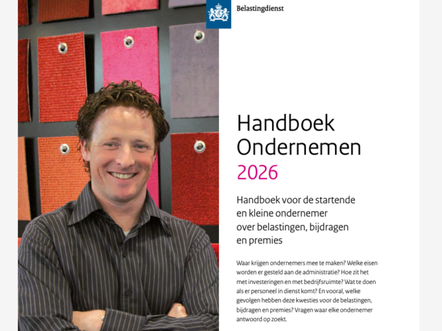Het Handboek Ondernemen 2026 van de Belastingdienst is uit