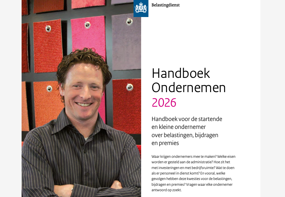 Voorlant van het handboek Ondernemen van de Belastingdienst