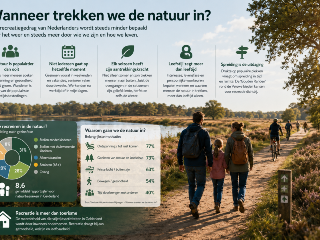 Wanneer trekken we de natuur in? Niet het weer, maar ons leven bepaalt het antwoord