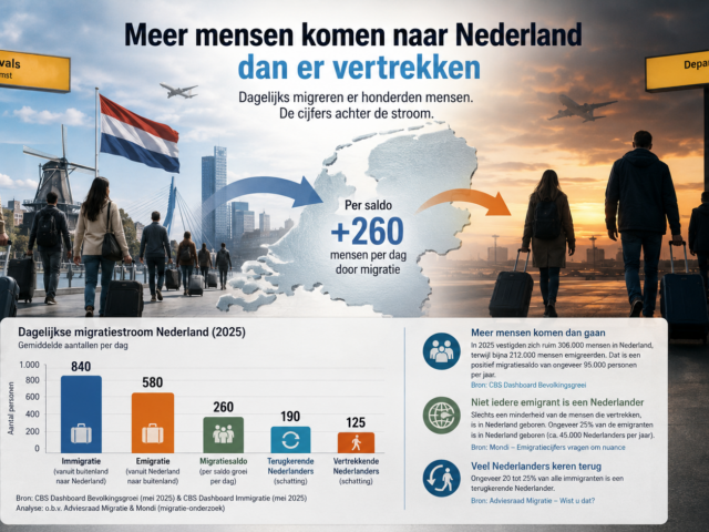 Migratie blijft groeien ondanks toenemende emigratie