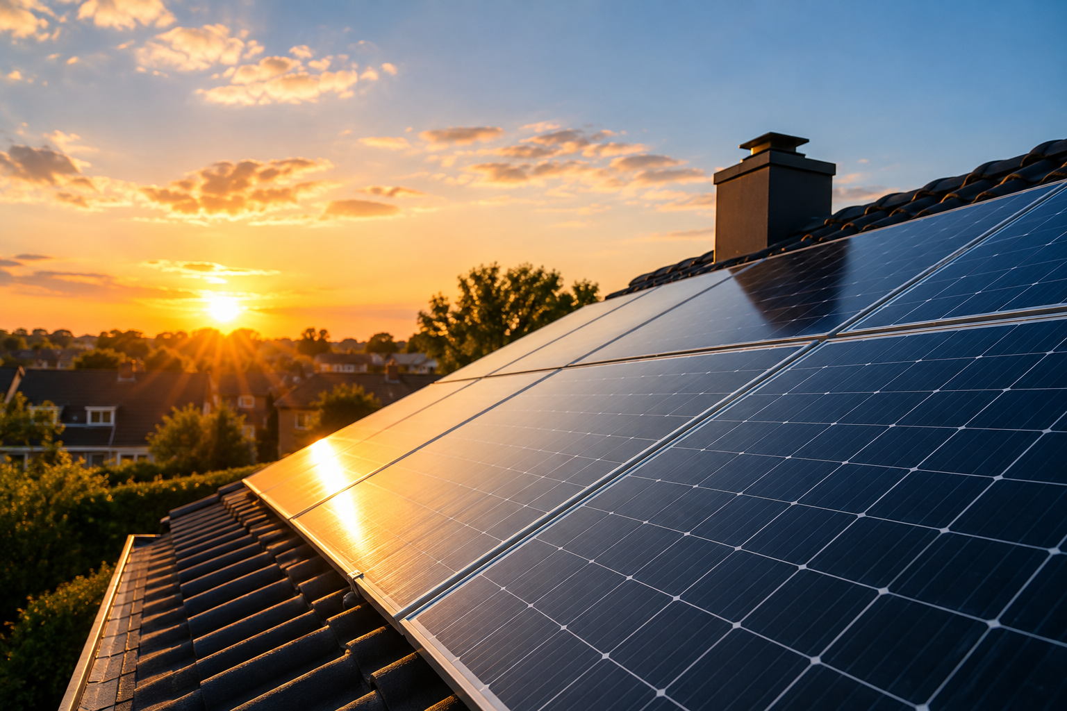 zonnepanelen op een dak